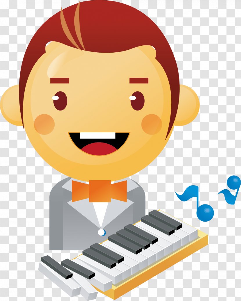 Cartoon Piano Download Illustration - Frame - The Little Boy Playing Transparent PNG