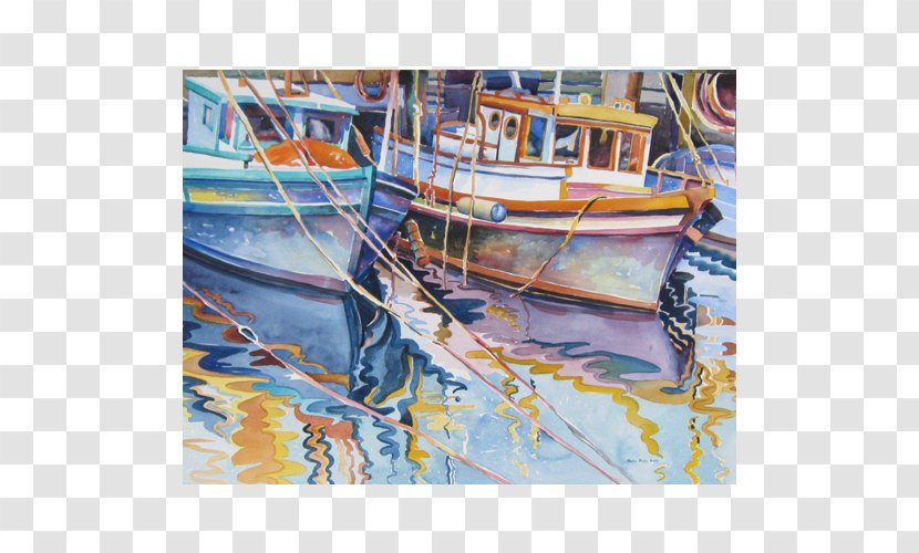 Watercolor Painting Fishing Vessel Fishermans Wharf - Paddle - Autumn Transparent PNG