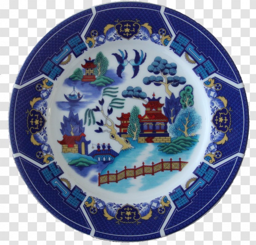Plate Cobalt Blue And White Pottery Porcelain Transparent PNG