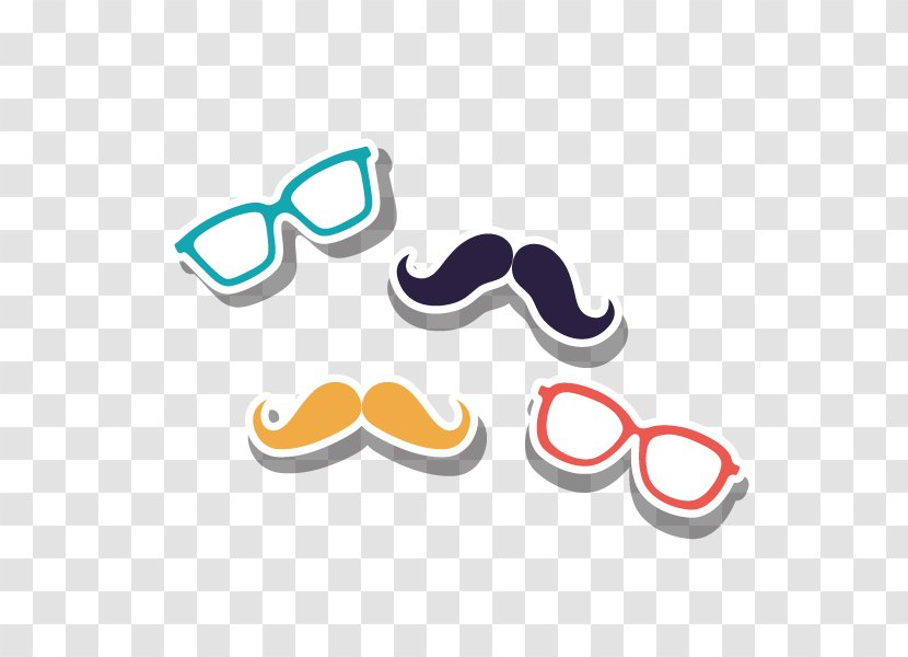 Glasses Cartoon Clip Art - Designer - Hand-painted Cartoon,Glasses Beard Transparent PNG