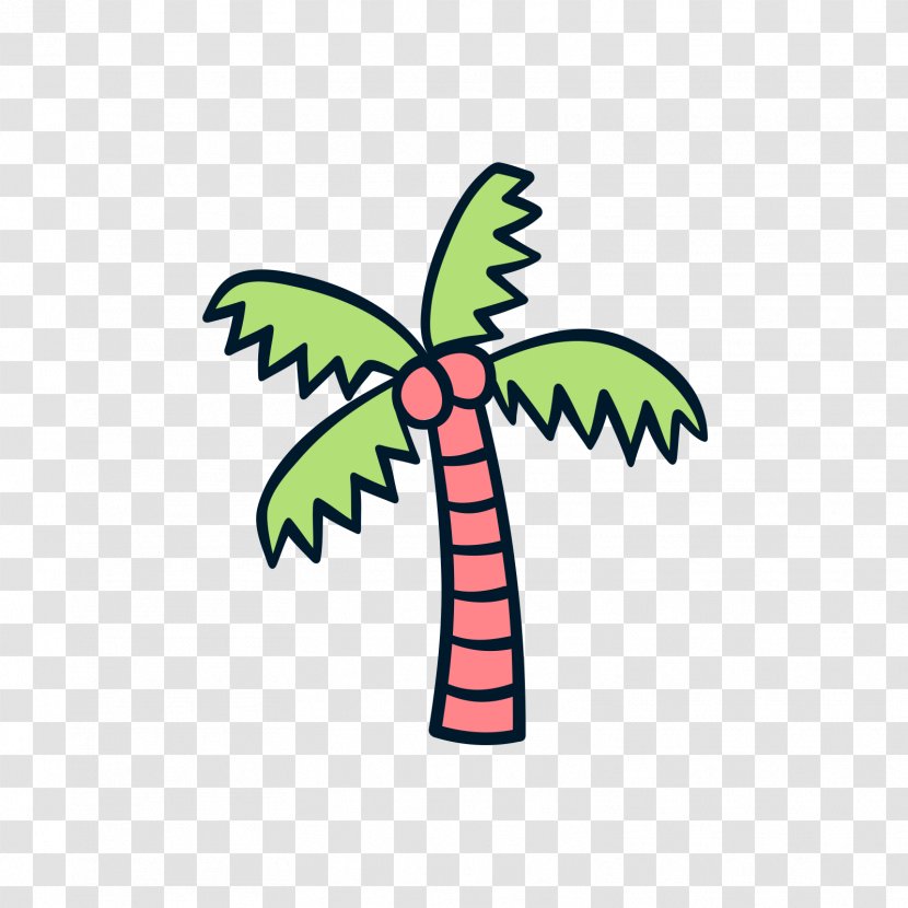 Euclidean Vector Adobe Illustrator Illustration - Grass - Red Green Coconut Tree Transparent PNG