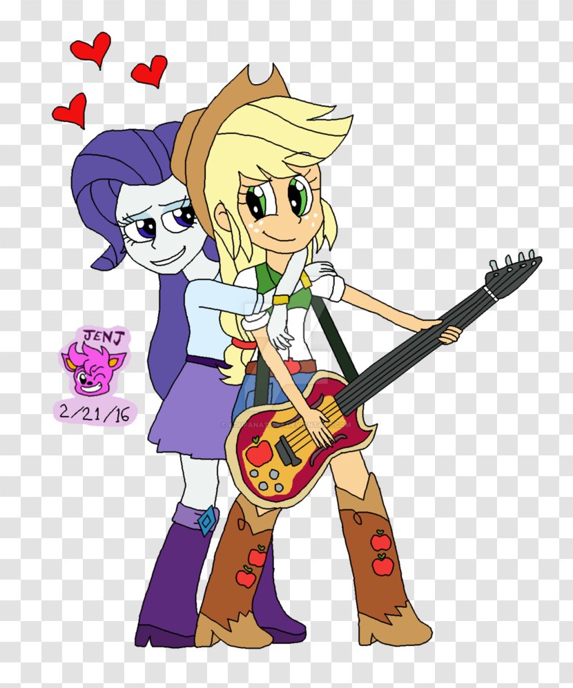 Rarity Applejack Sunset Shimmer Electric Guitar Bass - Heart - Equestria Girls Transparent PNG