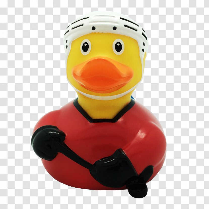 Rubber Duck Ice Hockey Domestic - Ducks Geese And Swans Transparent PNG