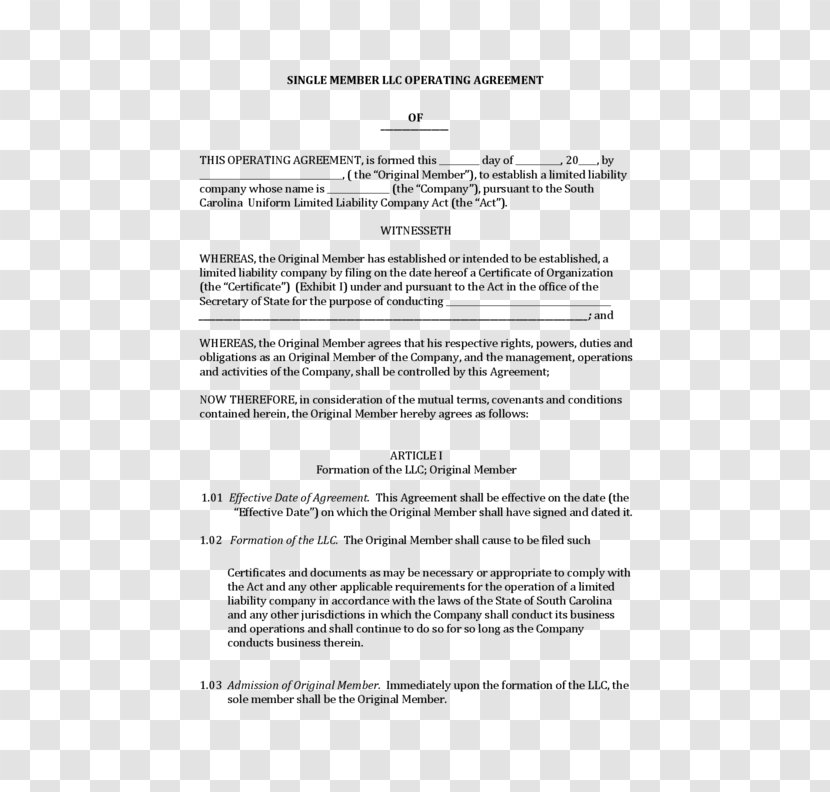Operating Agreement Limited Liability Company Corporation Business Shareholder - Legal Transparent PNG