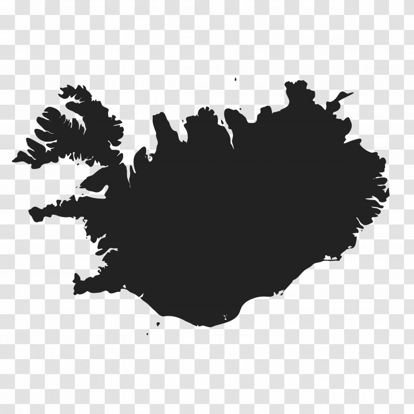Iceland Map Royalty-free - Black And White - Whale Watching Transparent PNG