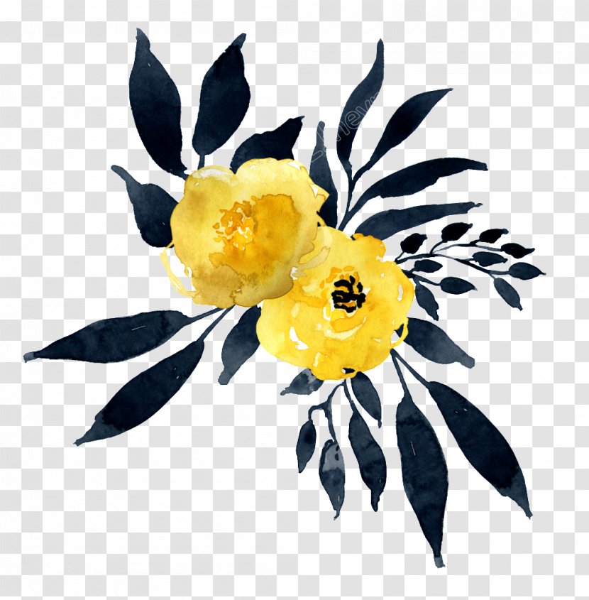 Watercolour Flowers Watercolor Painting Yellow Vector Graphics - Flower Transparent PNG