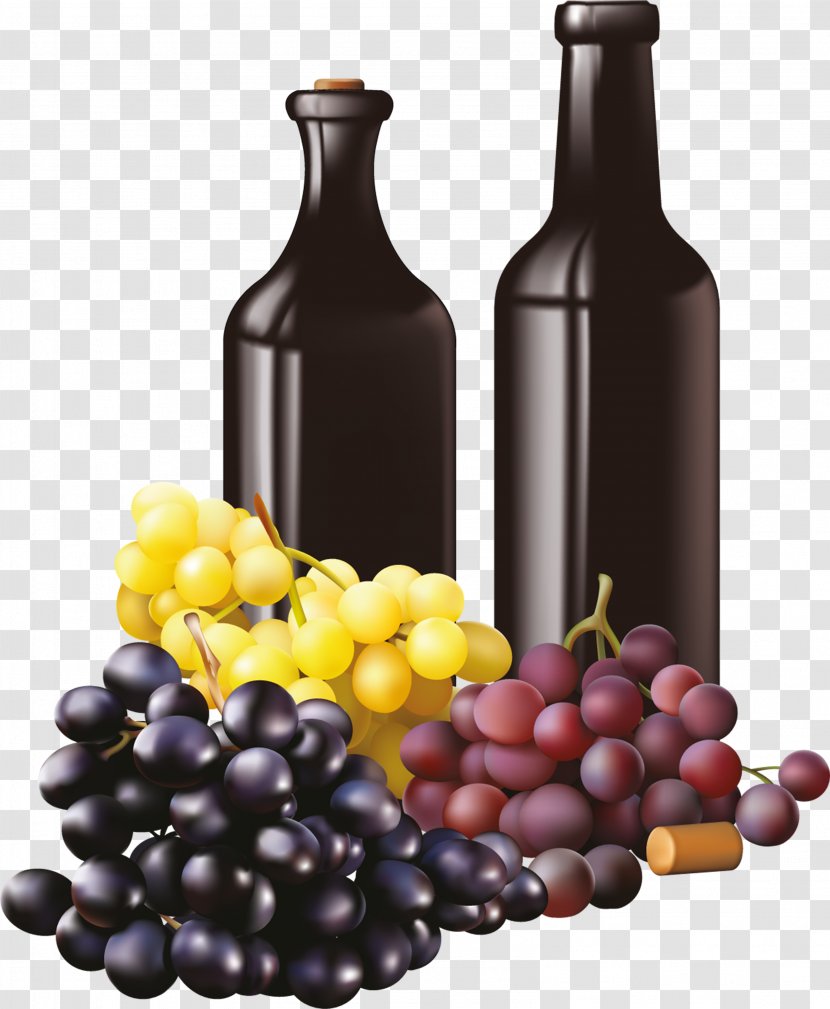Red Wine Common Grape Vine - Alcoholic Drink Transparent PNG