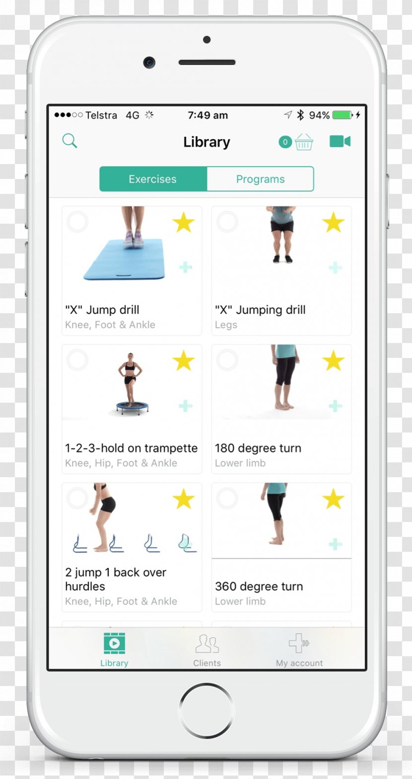 Smartphone Mobile App Patient Physical Therapy Exercise Transparent PNG