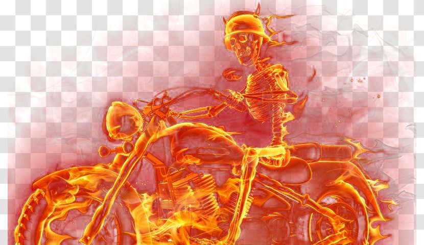 Cool Flame Skull Skeleton Transparent PNG