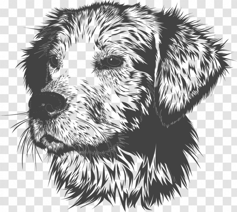 Golden Retriever Puppy Dog Training Pet Veterinarian - Monochrome - Vector Painted Dogs Avatar Transparent PNG