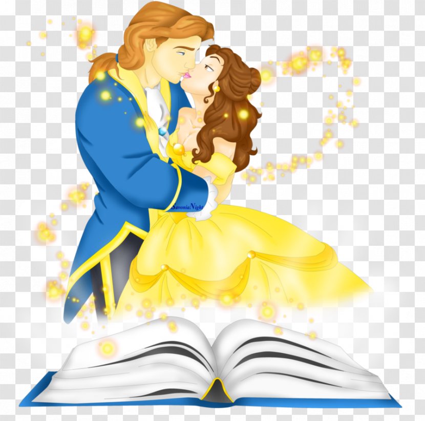 Belle Beauty And The Beast Disney Princess Art - Watercolor - Tale Book Transparent PNG
