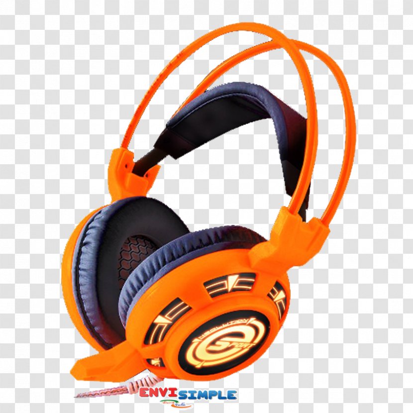 Headphones Computer Mouse Cases & Housings Keyboard Sound - Silhouette - Gaming Headset White Orange Transparent PNG