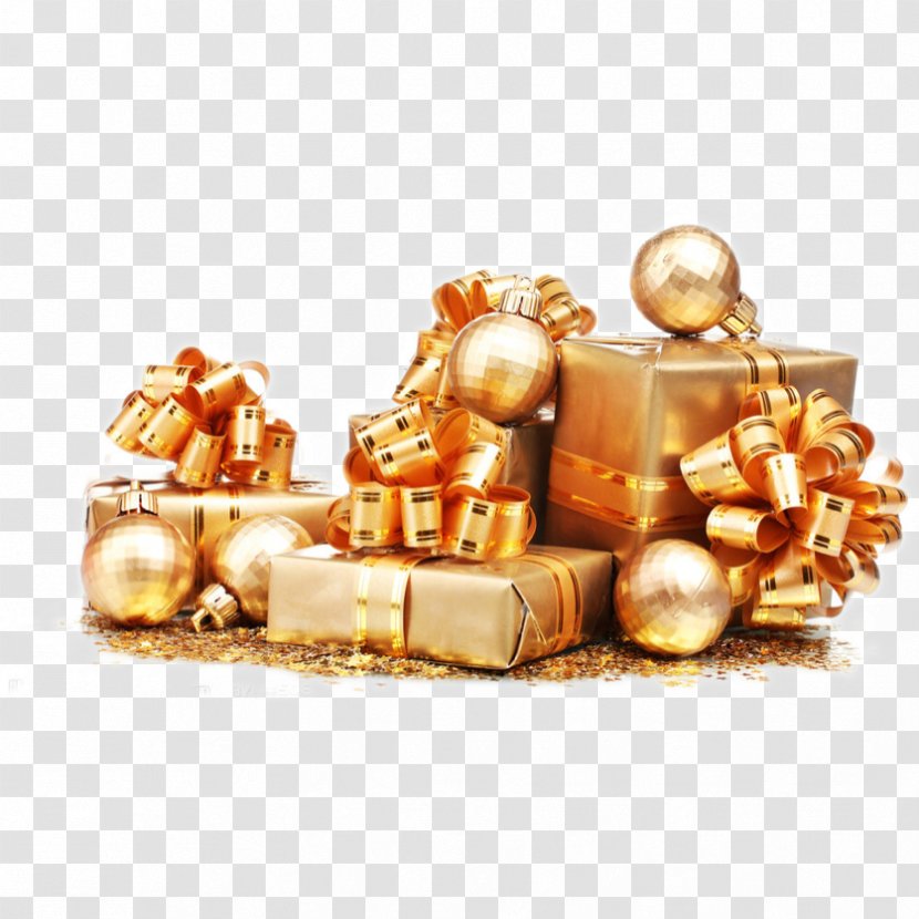 Santa Claus Gift Christmas Ornament - Ribbon - Gold Gifts Transparent PNG