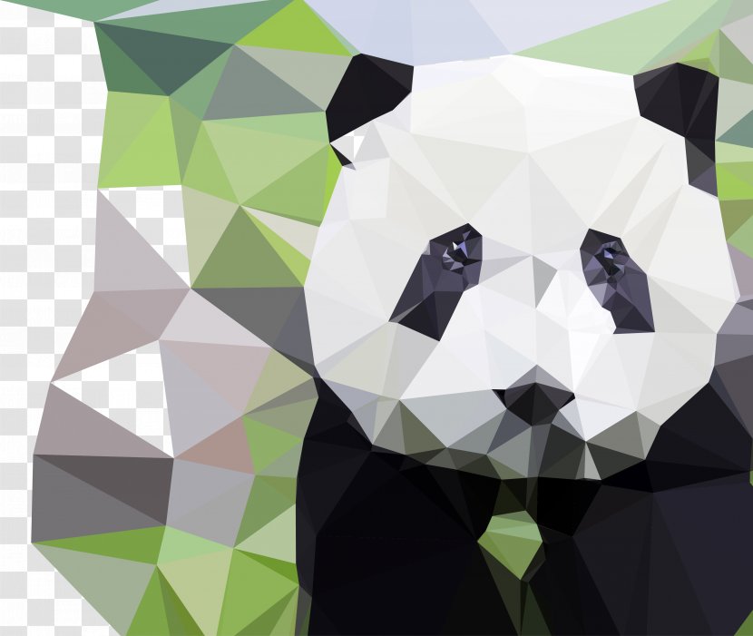 Giant Panda Bear Geometry Polygon - Triangle - Vector Crystal Removable Material Is More Than One Per Transparent PNG