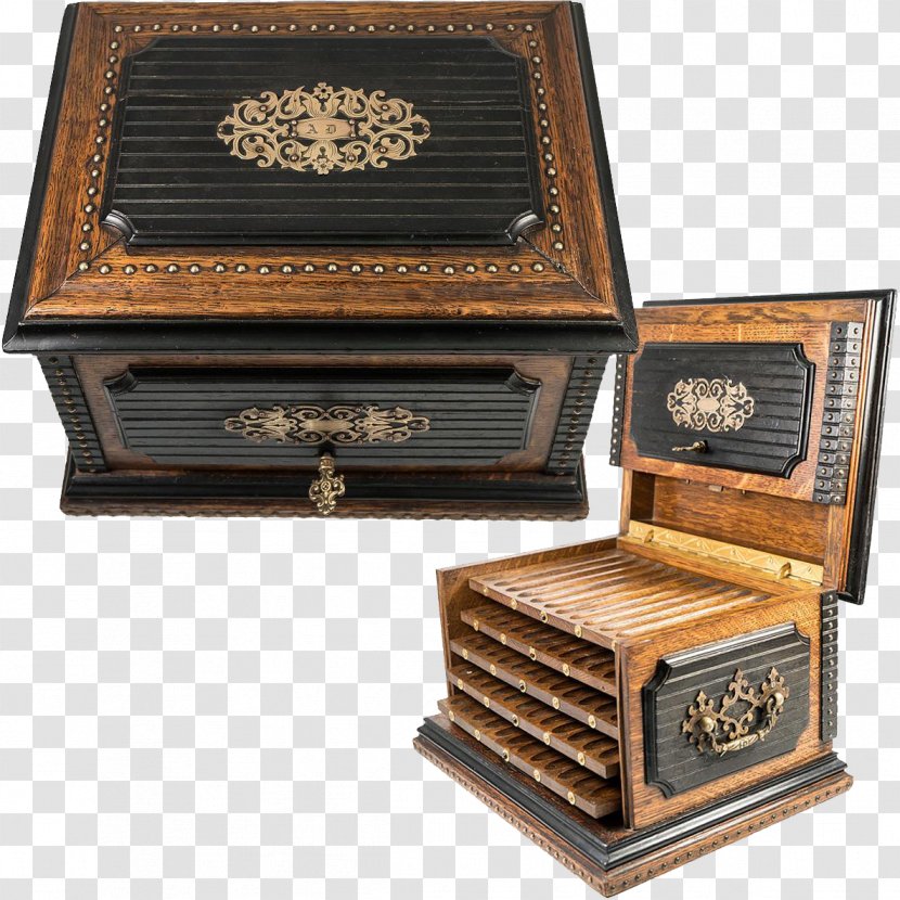 Box Antique Cigar Humidor Casket - Cigarette Transparent PNG