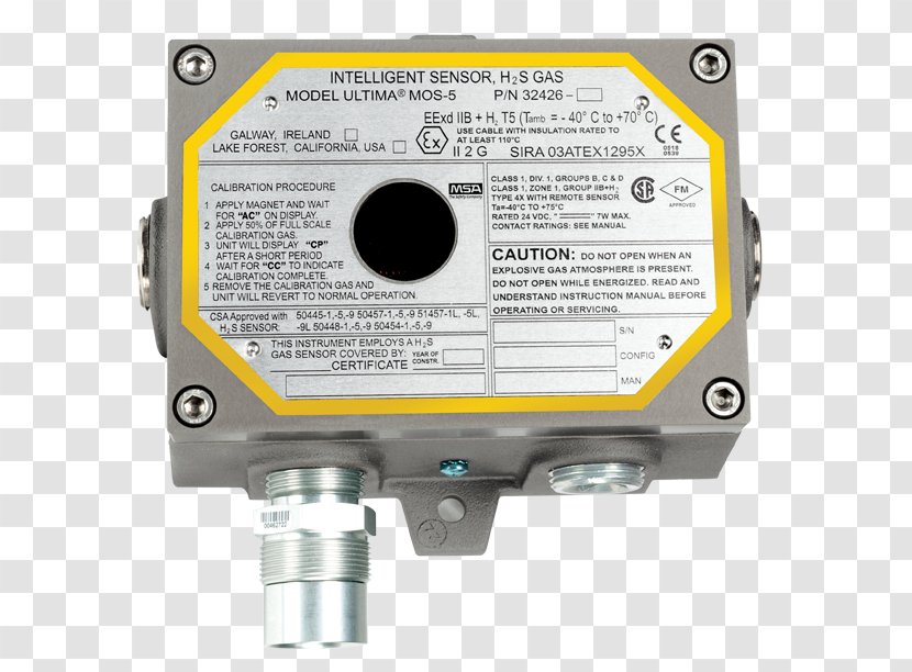 Gas Detector Mine Safety Appliances Data Sheet Transparent PNG