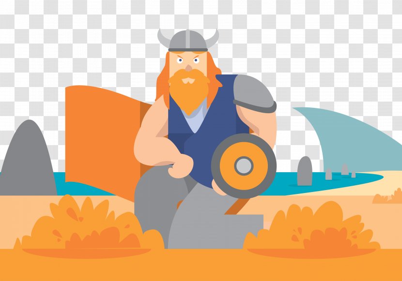 Euclidean Vector Illustration - Warrior - At The Beach Patrol Viking Transparent PNG