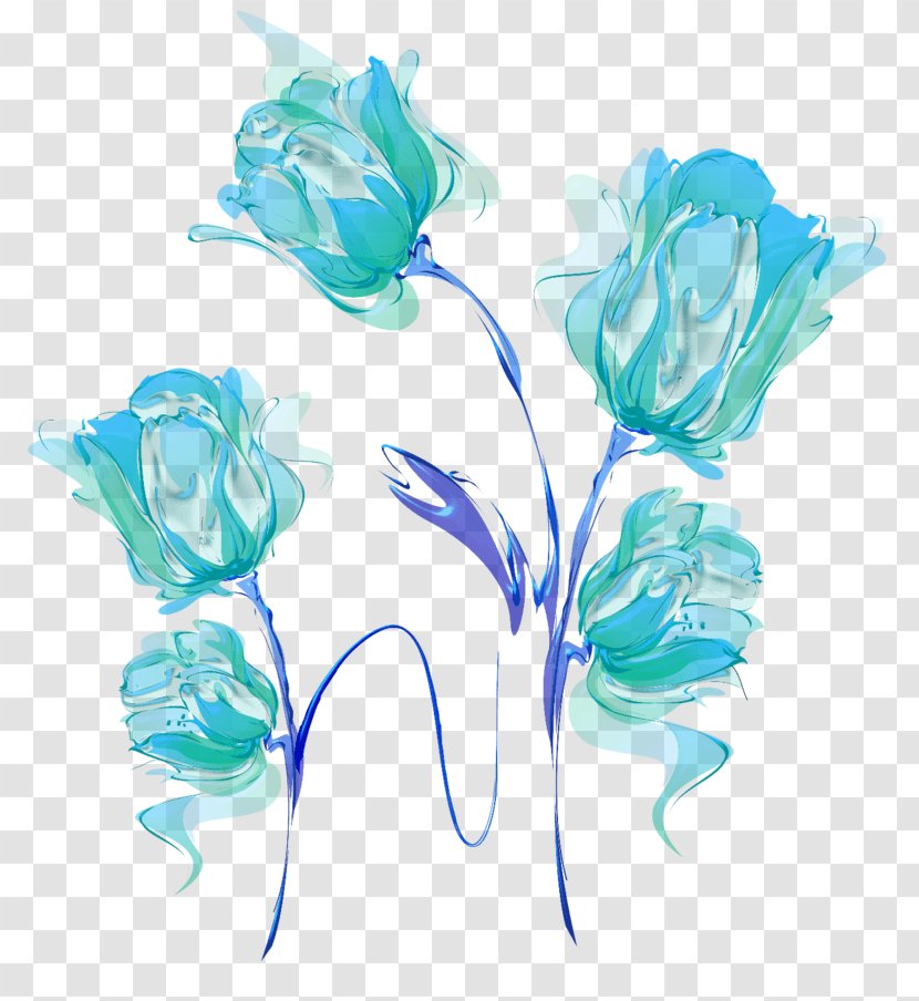 Garden Roses Blue Rose Petal Flower - Plant Stem - Delicate Transparent PNG