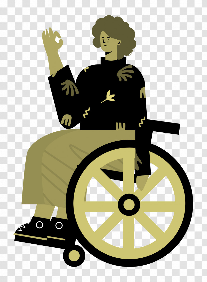 Sitting On Wheelchair Woman Lady Transparent PNG