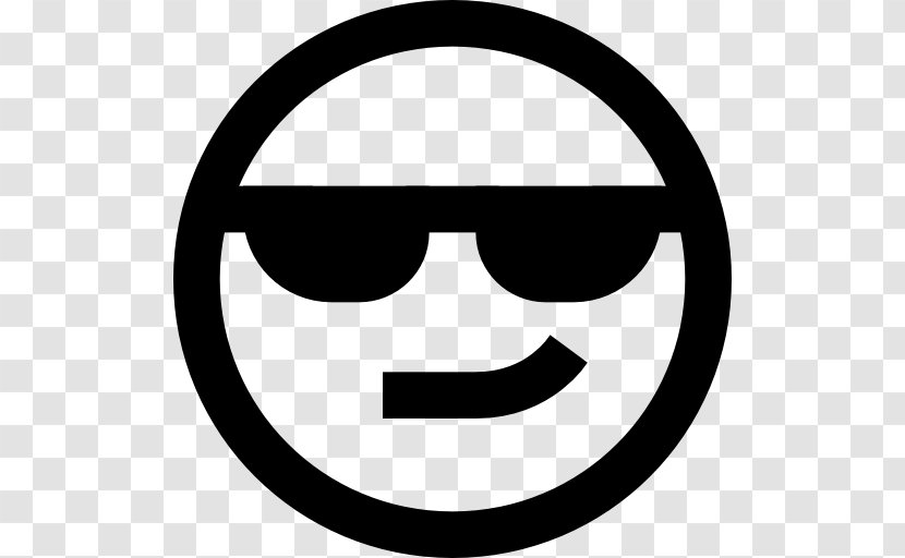 Emoticon Smiley Facial Expression Black And White - Monochrome - Cool Transparent PNG