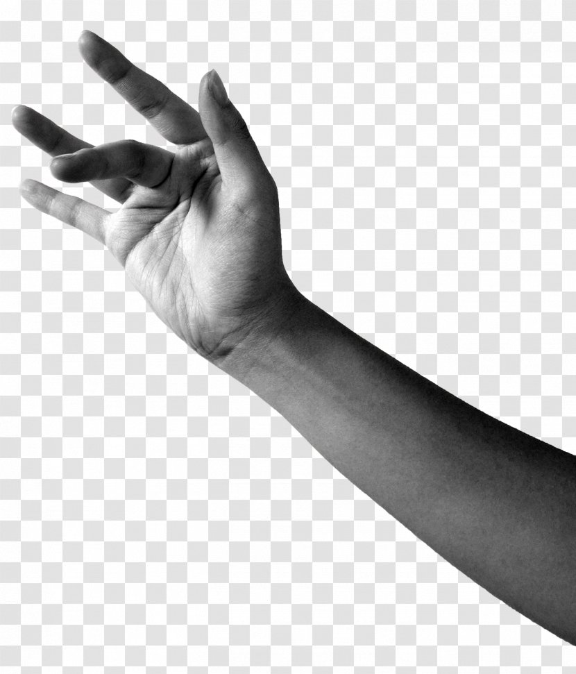 Thumb Glove Hand Model Elbow - Black And White - Sign Language Transparent PNG