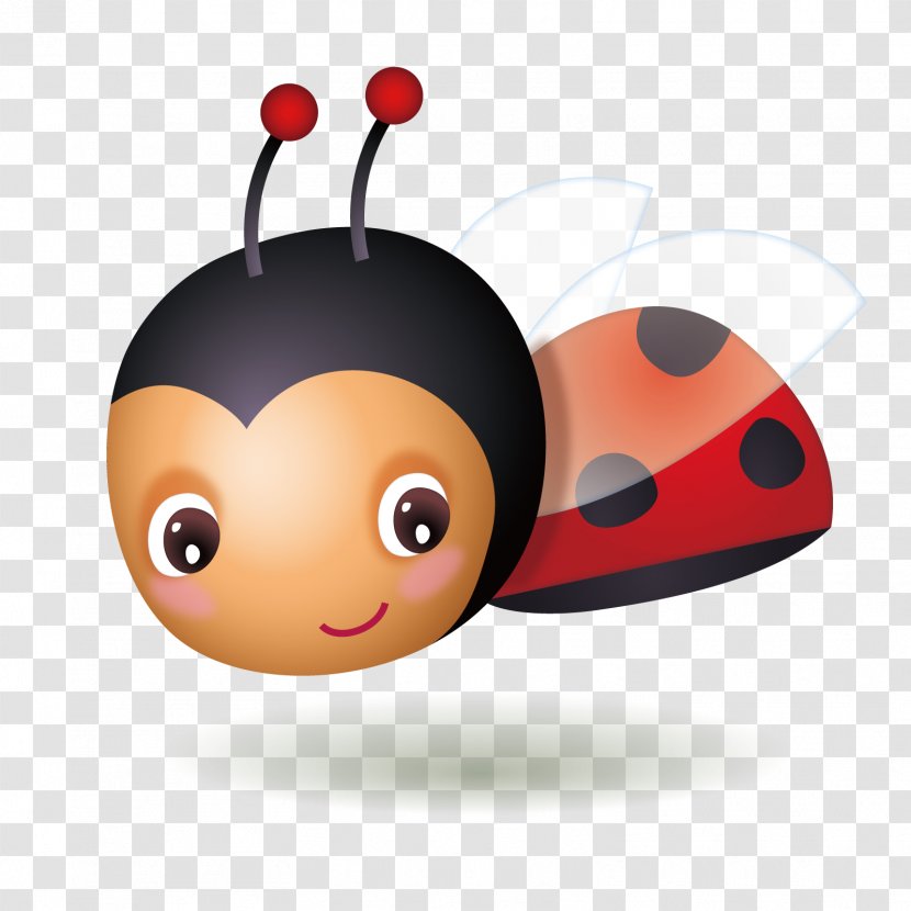 Ladybird Insect Euclidean Vector - Smile - Seven Star Ladybugs Transparent PNG