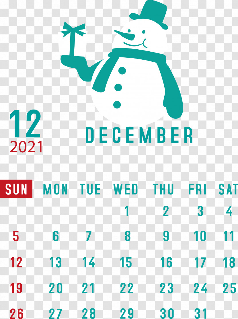 December 2021 Printable Calendar December 2021 Calendar Transparent PNG