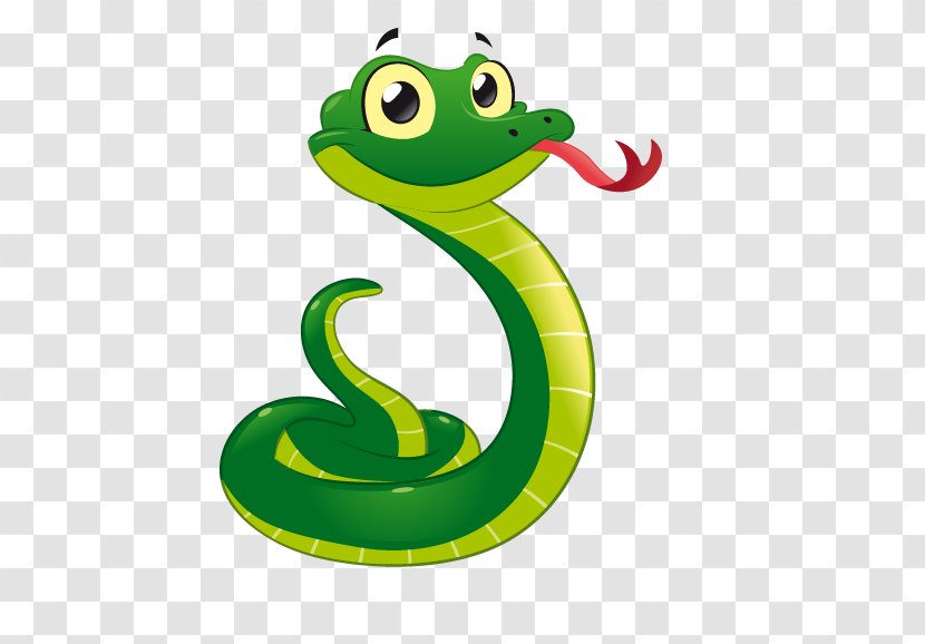 Green Cartoon Serpent Reptile Scaled - Mamba Snake Transparent PNG
