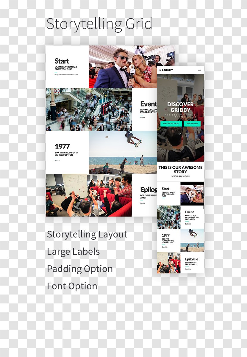 Graphic Design Grid Page Layout Responsive Web - Display Advertising - Builder Transparent PNG