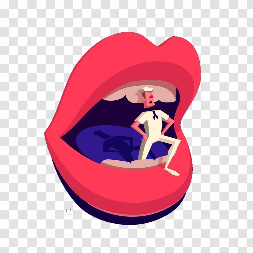 Ecuatoriana Lip Illustration - Heart - Flat Cartoon Flaming Lips Transparent PNG