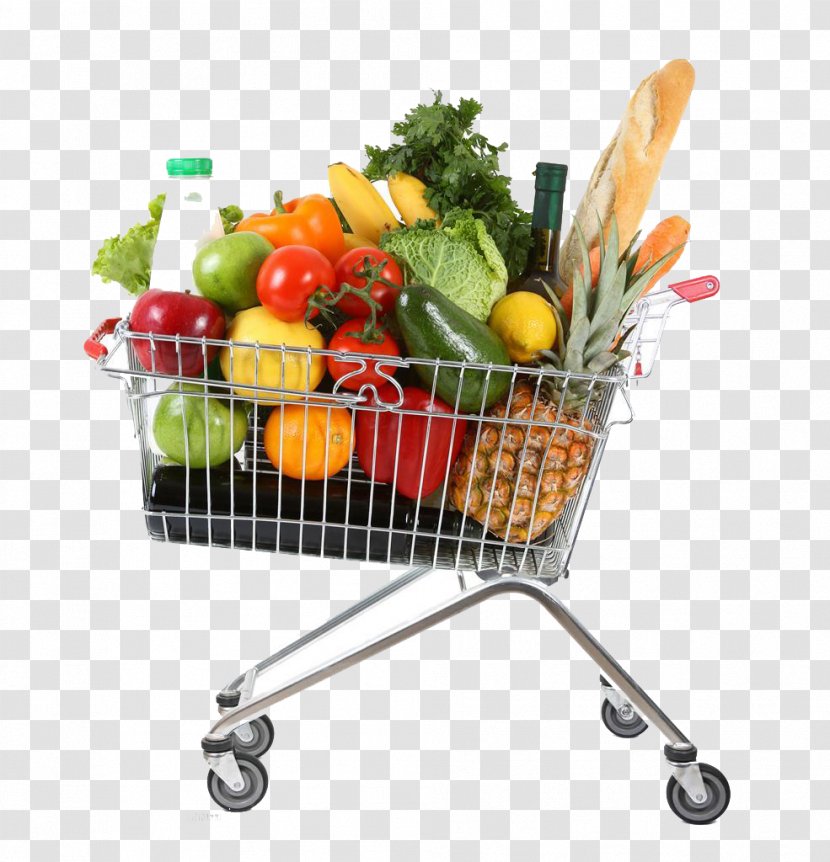 Shopping Cart Stock Photography Grocery Store Supermarket - Metal - A Fruits And Vegetables Transparent PNG