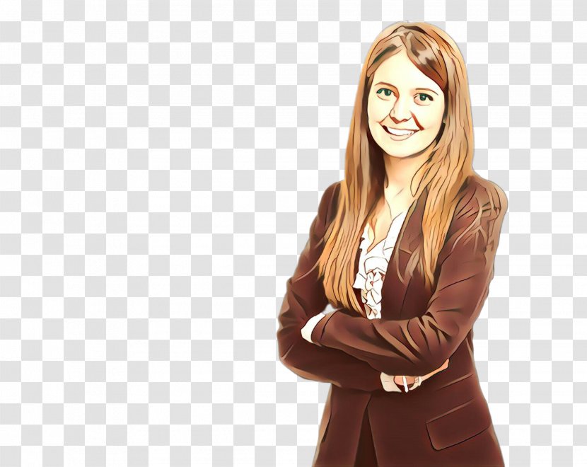 Brown Long Hair Smile Outerwear Gesture - Photo Shoot - Businessperson Transparent PNG