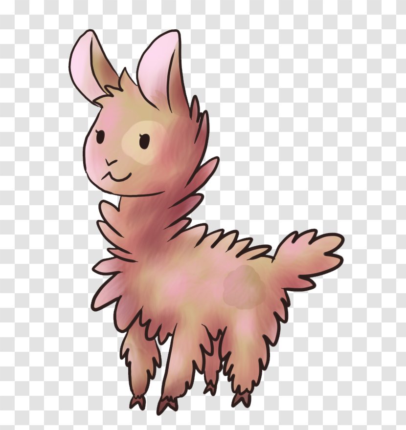 Llama Cartoon - Pink - Rabbit Paw Transparent PNG