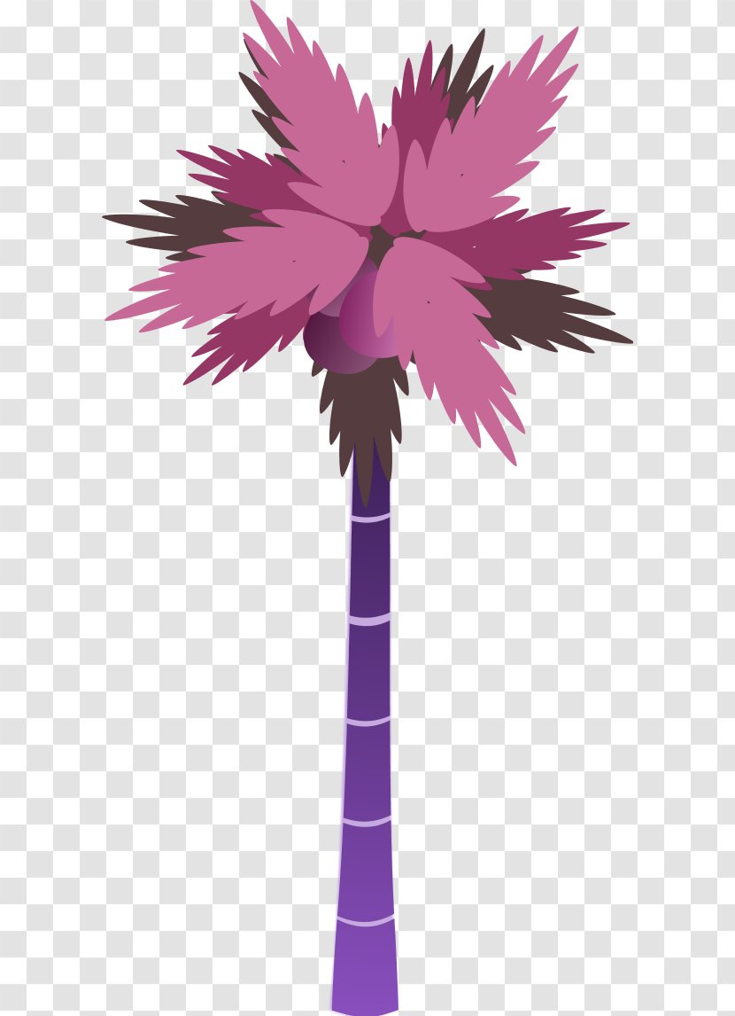 Tree Clip Art - Purple - Cartoon Palmtree Transparent PNG
