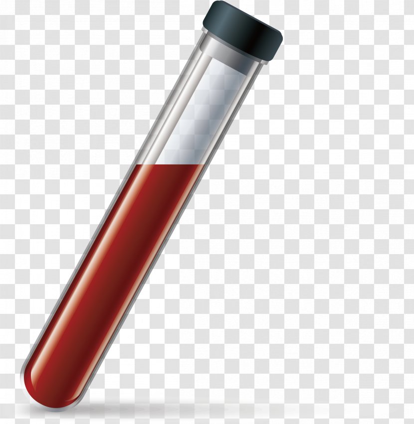 Test Tube Blood - Red - Cartoon Transparent PNG