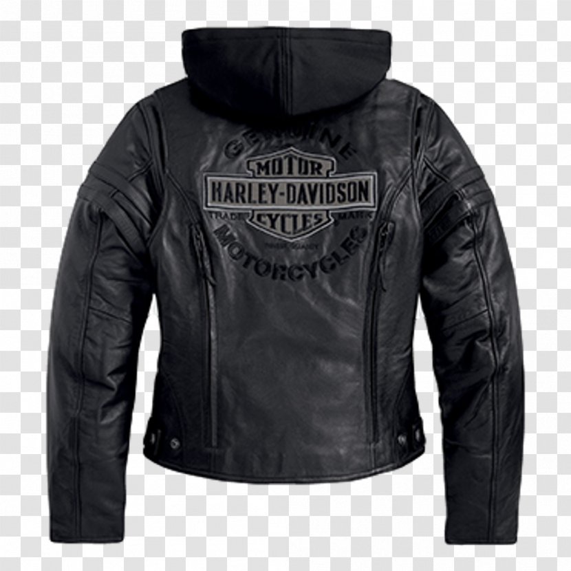 Leather Jacket Hoodie Harley-Davidson - Sleeve Transparent PNG