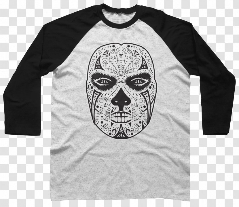 Long-sleeved T-shirt Hoodie - Raglan Sleeve - Day Of The Dead Transparent PNG