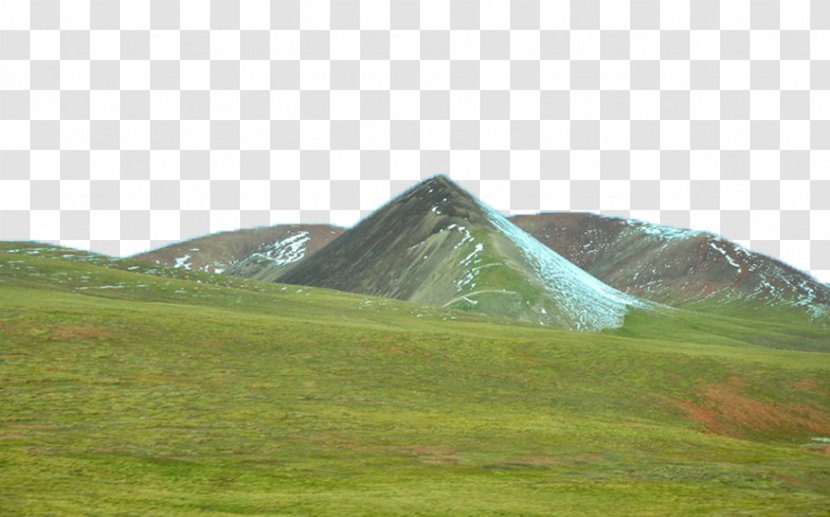 Hill - Sky - The Green Grass In Front Of Hills Transparent PNG