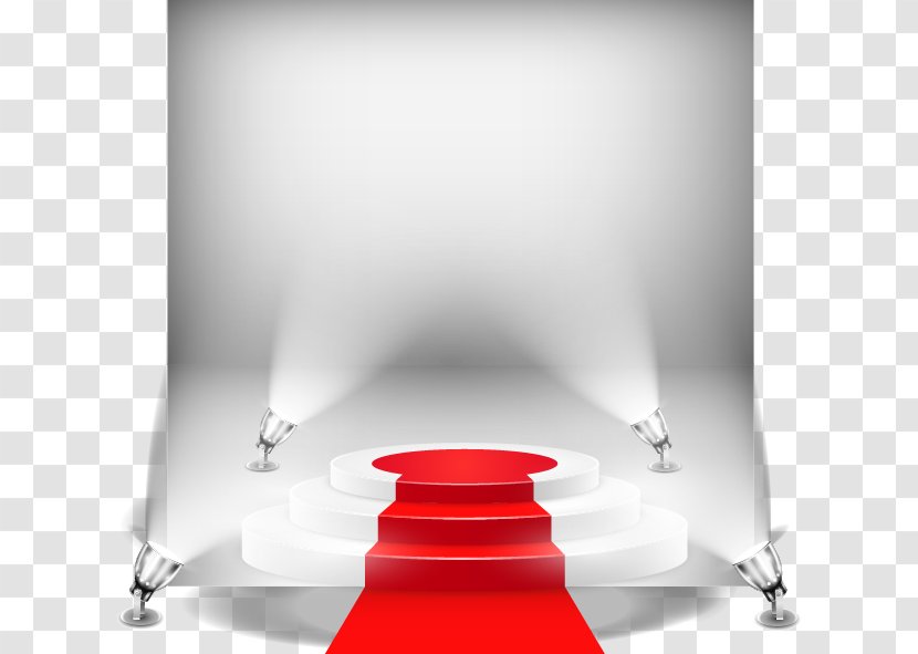 Higher Institute Of Construction Red Carpet - Lamp - Vector Four Spotlights Illuminated The Transparent PNG