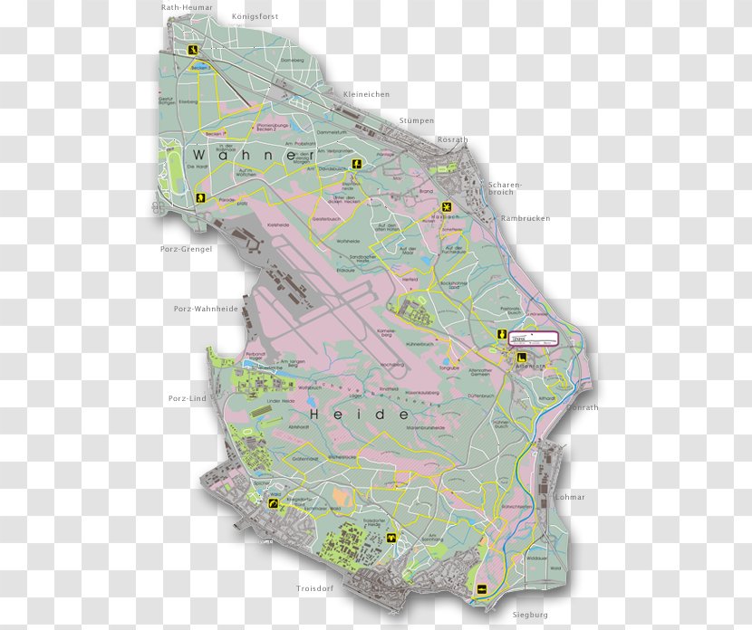 Bergische Heideterrasse Map Königsforst Wahner Heide Hiking - Land Lot Transparent PNG