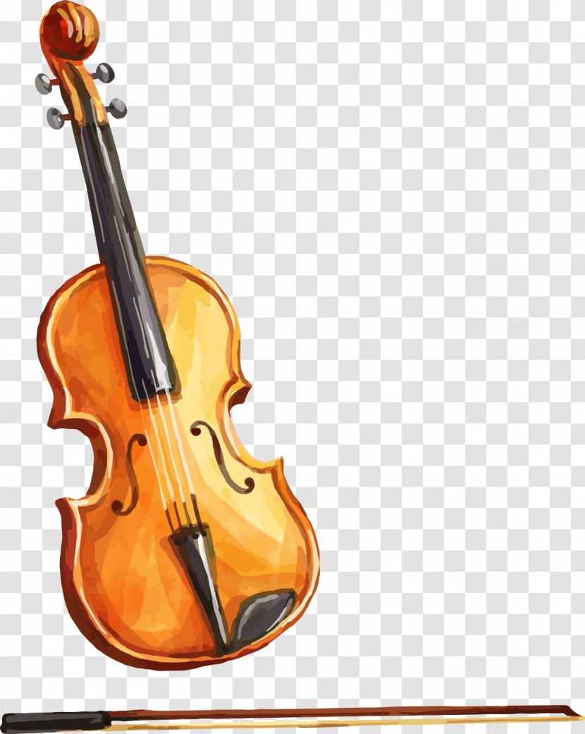 Bass Violin Violone Viola Double - Bowed String Instrument - Hand-painted Vector Material Transparent PNG