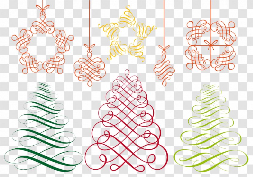 Christmas Ornament Drawing Tree - Decor - Simple Vector Transparent PNG