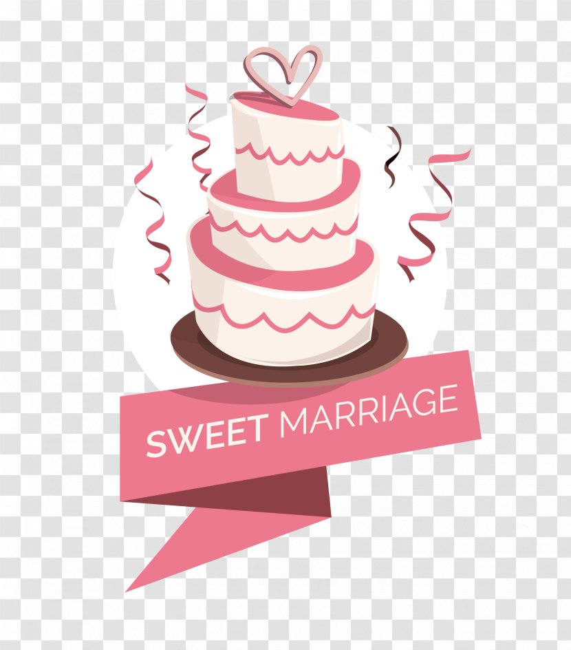Wedding Cake Birthday Torta Torte - Logo - Pink Element Vector Elements Transparent PNG