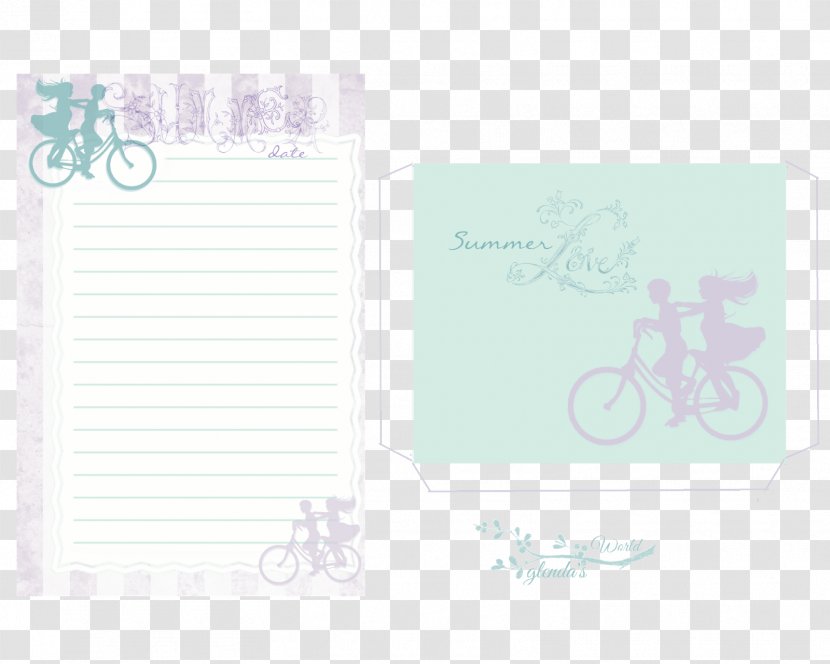 Paper Wedding Cycling Bride Bicycle - Journal Card Transparent PNG