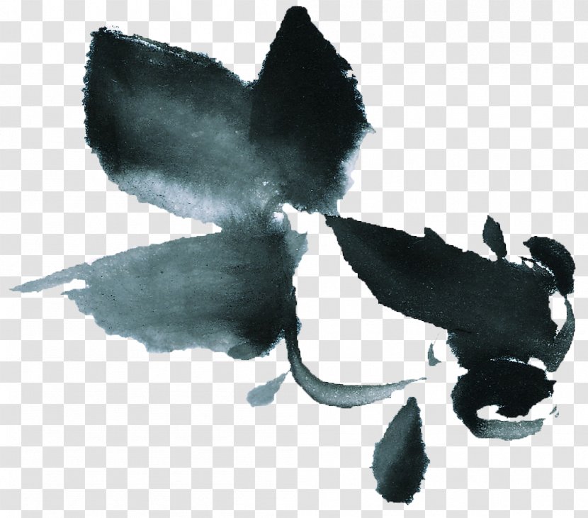Ink Wash Painting Poster - Black And White - Free Goldfish Pull Material Transparent PNG