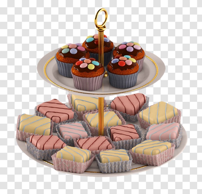 Layer Cake Cupcake Coconut 3D Modeling - Food - Two Rack Transparent PNG