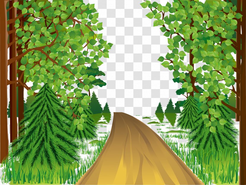 Drawing Landscape Spring Art Museum - Green - Beautiful Mountain Road Transparent PNG