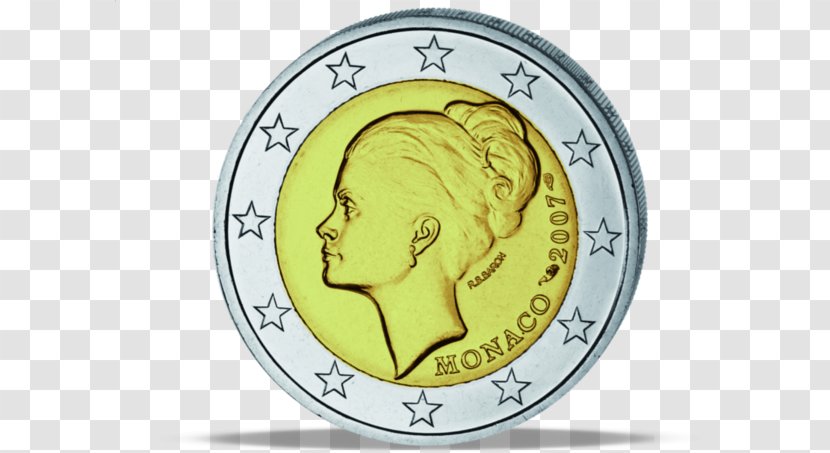 2 Euro Coin Coins 20 Cent 50 - Grace Kelly Transparent PNG