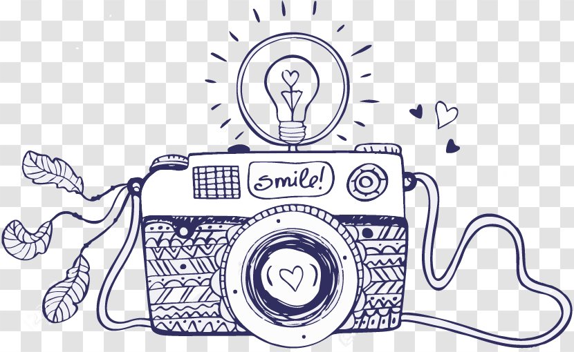 Drawing Photography Camera Sketch - Black And White Transparent PNG