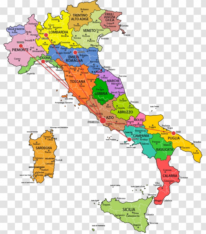 Flag Of Italy Map - Area Transparent PNG